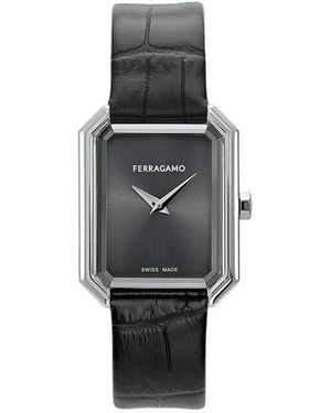 Ferragamo Ladies Tank Analogue Quartz Watch - Grey