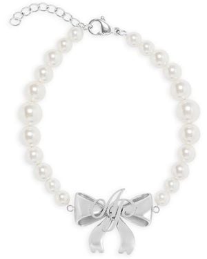 Agent Provocateur Beki Pearl Bow Bracelet - White
