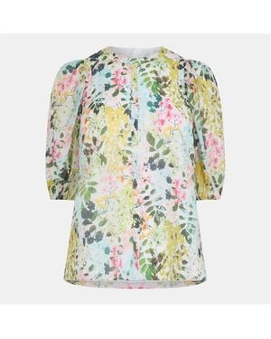 Ted Baker Micha Short-Sleeve Patterned Shirt - Green