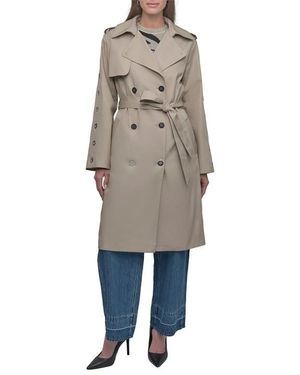 DKNY Weather-Resistant Trench Coat - Natural