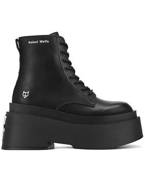 Naked Wolfe Saturn Lace-up Leather Boots - Black