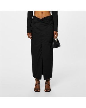 SIR. Azul Twist Midi Skirt - Black