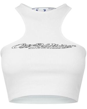 Off-White c/o Virgil Abloh Off Bling Halter Cropped Tank Top - White