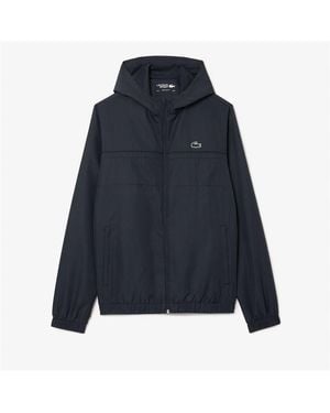 Lacoste Zipped Hooded Taffeta Sport Jacket - Blue
