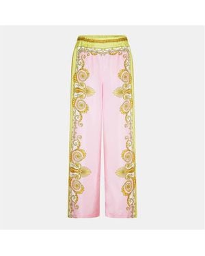 Versace Barocco Silk Trousers - Pink