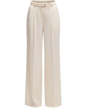 BOSS Taualy-W Relaxed Fit Wide Leg Trousers - White