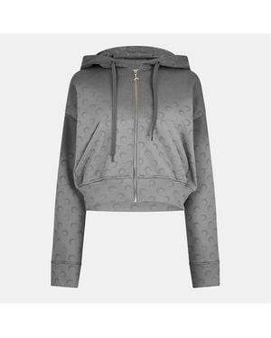 Marine Serre Cropped Hoodie - Grey