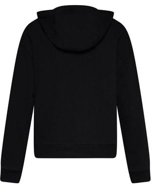 DKNY Jeans Satin Applique Chainstitch Logo Hoodie - Black
