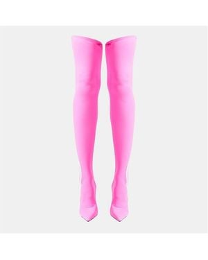 Balenciaga Over The Knee Boots - Pink
