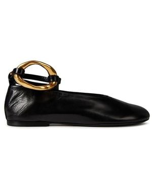 Jil Sander Buckle Ballerina Shoes - Black