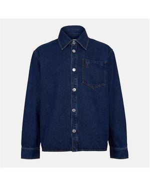 Ami Paris Long-Sleeve Denim Shirt - Blue
