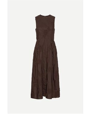 ROTATE BIRGER CHRISTENSEN Flower-Detail Midi Dress - Brown