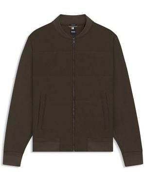BOSS Hbb Skiles100 Full Zipped Sweatshirt, Padded Front, Pockets - Green