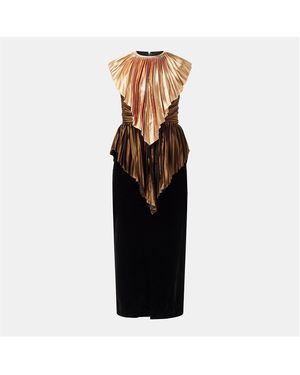 Gucci Plisse Cape Slinky Dress - Black