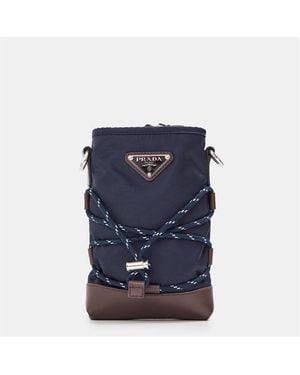 Prada Trim Tech Cross Body Bag - Blue