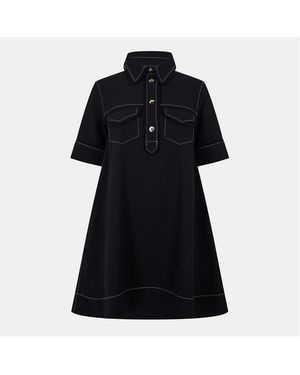 Ganni Crepe Mini Dress - Black