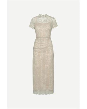 ROTATE BIRGER CHRISTENSEN Lace-Detail Midi Dress - Natural