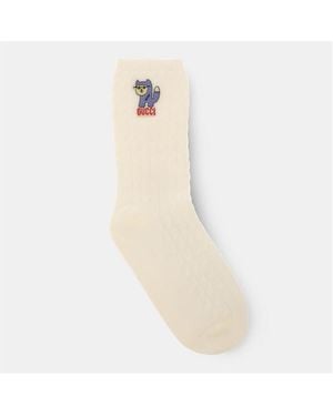 Gucci Crew Socks - Natural