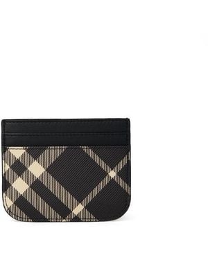 Burberry Check Card Case - Black