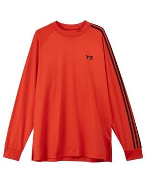 Y-3 3-Stripes Long Sleeve T-Shirt - Red