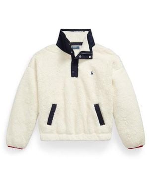 Polo Ralph Lauren Bear 1/4 Zip Pile Fleece - Natural