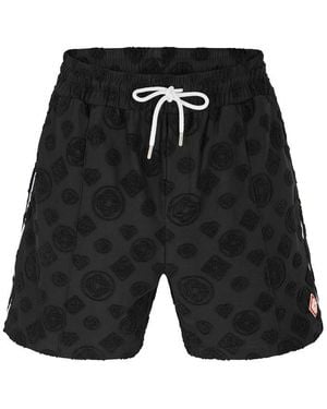 CASABLANCA Towel Mono Woven Tracksuit Shorts - Black