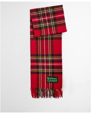 BARBOUR X GANNI Tartan Scarf - Red