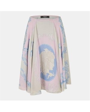 Versace Silk Midi Skirt - Pink