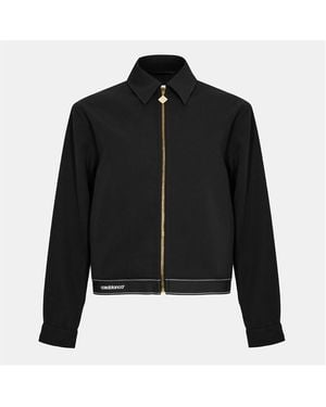 CASABLANCA Sports Tailoring Virgin Wool Long Sleeve Harrington Jacket - Black