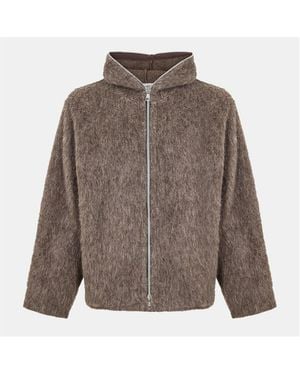Our Legacy Full Zip Knitted Hoodie - Brown