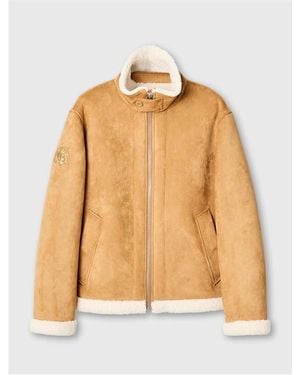 Pretty Green Ashcroft Flight Insulating Aviation-Inspired Shearling Jacket - Yellow