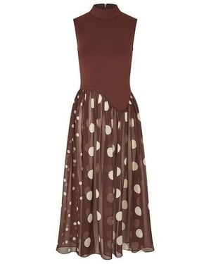 Stine Goya Draped Long Maxi Dress - Brown