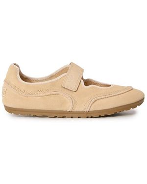 UGG Quill Mary Jane Suede Ballet Court Shoes - Natural