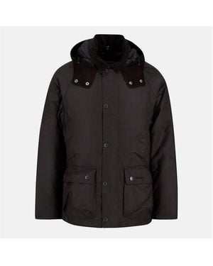 Barbour Modern Beaufort Quilted Hooded Full Zip Wax Jacket - Black