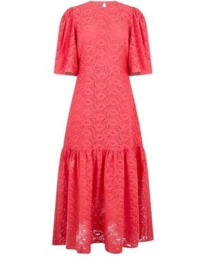 Stella Nova Cotton Lace Maxi Dress - Red