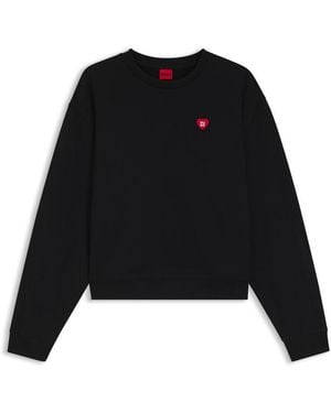 HUGO Logo Heart Crew Neck Jumper (Deroxina) - Black