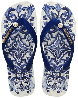 Havaianas X Dolce And Gabbana Mediterraneo Flip Flop - Blue