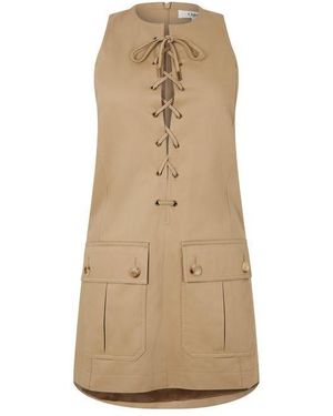 Chloé Lace-Up Mini Dress - Natural