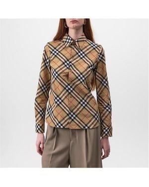 Burberry Check Shirt - Brown