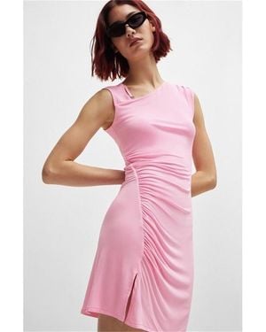 HUGO Asymmetric Slim Fit Dress - Pink