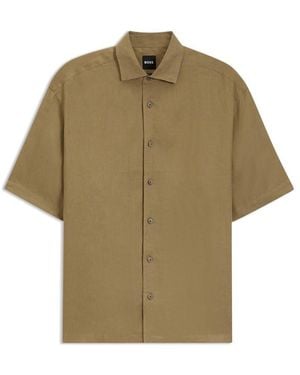 BOSS Lightweight Short Sleeve Shirt - Green