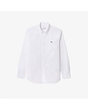 Lacoste Long-Sleeve Oxford Shirt - White