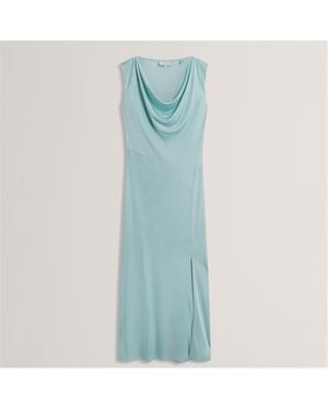 Ted Baker Sleeveless Drape Neck Jersey Maxi Dress - Blue