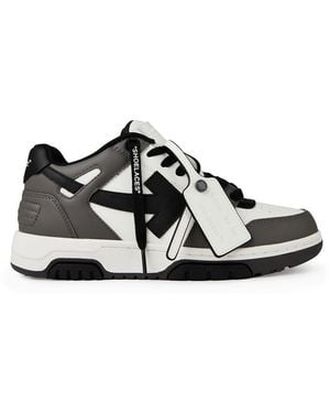 Off-White c/o Virgil Abloh Out Of Office Logo-Embroidered Leather Low-Top Trainers - Multicolour