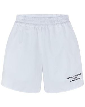 Off-White c/o Virgil Abloh Poplin Knee-Length Woven Tracksuit Shorts - Blue
