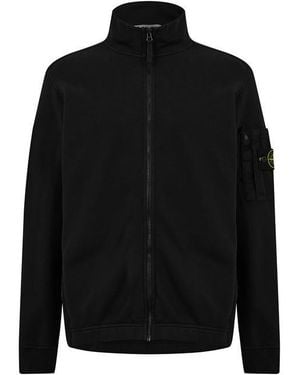 Stone Island Fleece Track Jacket - Black