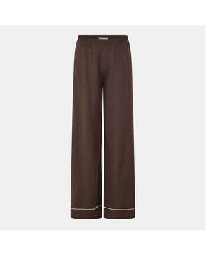 The Couture Club Knitted Panel Trousers - Brown