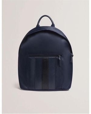 Ted Baker Accessories Striped Rectangle Shape Rucksack With Tone Hardware - Blue