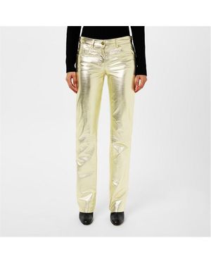 Palm Angels Laminated Leather Trousers - Yellow