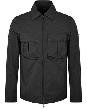 Belstaff Stride Zip Collar Long Sleeve Overshirt - Black